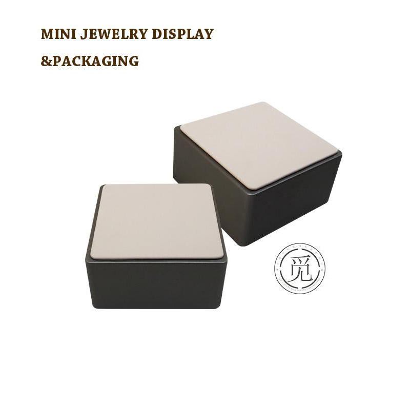 Square shaped pu leatherette display riser 